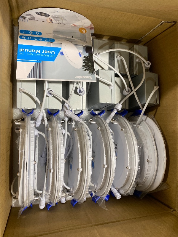 Photo 1 of Ensenior 12 Pack 6 Inch LED Recessed Ceiling Light, 5CCT, 1200LM 12W 120V