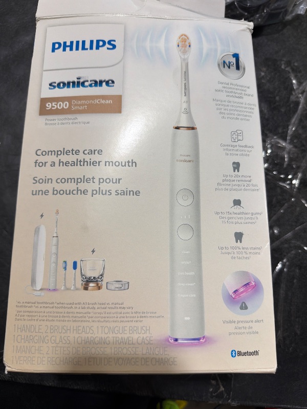Photo 1 of Philips Sonicare DiamondClean 9500 Electric Toothbrush 3 Brush Heads, Rose