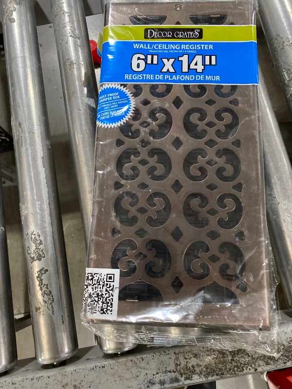 Photo 1 of Decor Grates SP614W-RB Scroll Design Wall/Ceiling Register, 6x14 Inches, Rubbed Bronze Finish