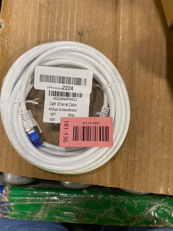 Photo 1 of 10Gsupxsel Cat8 Ethernet Cable 15ft White