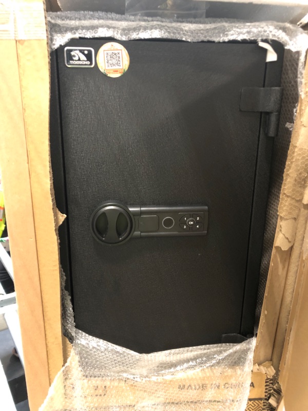 Photo 1 of ******AS IS ALL SALES FINAL NO RETURNS*****TIGERKING Biometric Fireproof Safe for Home Office, 3.47 Cu Ft Fingerprint Safe with 30-Min Fire Protection, 81.9 lb Steel Security Safe with Digital Keypad, Alarm and Removable Shelves