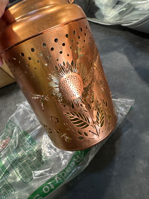 Photo 1 of **DENTED***Solar Lanterns Outdoor Waterproof Hummingbird Garden Decor Christmas Gifts for Women Mom Grandma Hanging Lights Metal Decoration Outside for Yard, Patio,Backyard,Porch(Dragonfly and Sunflower)