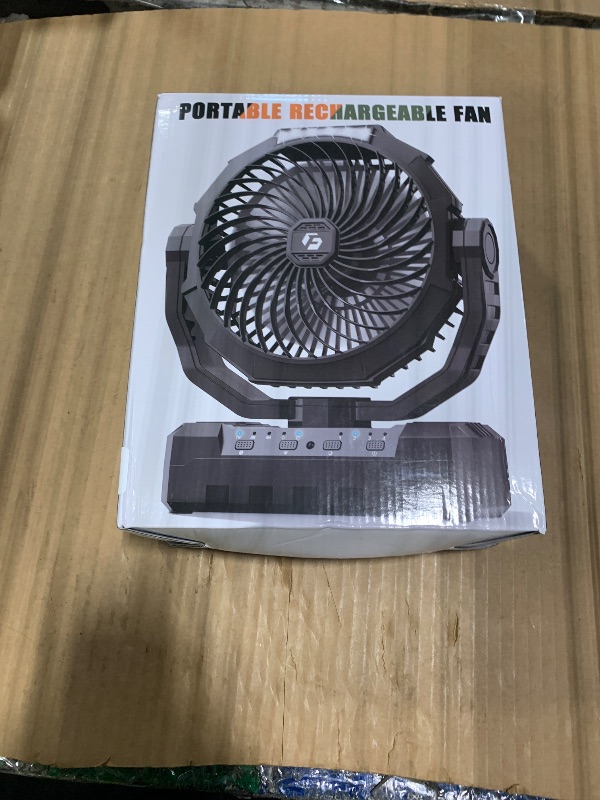 View 2 of **See Clerk Notes**FRIZCOL 3-in-1 Camping Fan - Portable Fans Rechargeable - 48000mAh Battery Powered Fan with Light & Remote for Indoor, Outdoor, Tent, Travel, Fishing, Jobsite, Gifts for Men Dad Him - Black