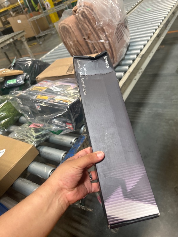 Photo 1 of [Upgraded] Nmoiss Windshield Sun Shade Umbrella - [Vinyl Coating Heat Shield] Protect Car from Sun Rays & Heat Damage Keep Cool and Protect Interior, Spring Structure Edge Medium 56" L x 31" W