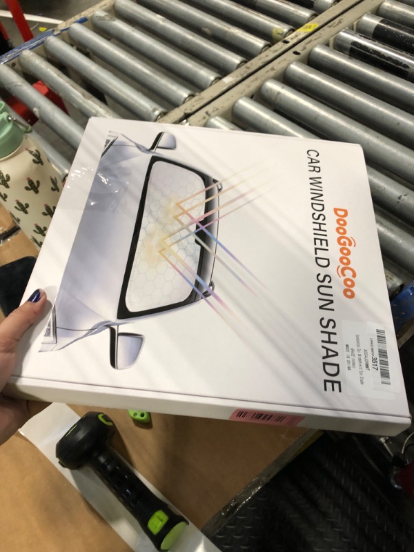 Photo 1 of [Upgrade] DooGooCoo Windshield Sun Shade - Medium, Sunshade for Car Windshield [100% Sunlight & UV Block] Car Sun Shade Windshield Protect & Keep Car Cooler Foldable Front Windshield Shade (64x32 in)