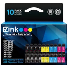 Photo 1 of ***SIMLAR PRODUCT*** E-Z Ink Remanufactured Ink Cartridge Replacement for Epson 220XL (10 Pack)
Compatible for Epson 220 ink cartridges combo pack for 220xl for epson printer WF-2750 WF-2650 (Black Cyan Magenta Yellow)
