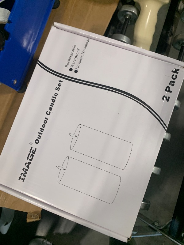 View 2 of **View Clerk Notes**IMAGE 4"x8" Waterproof Rechargeable Flameless Candles with Timer & Remote Control, Fake LED Pillar Plastic Candles Light for Outdoor, Lanterns, Porch, Flickering & Long Lasting, Set of 2