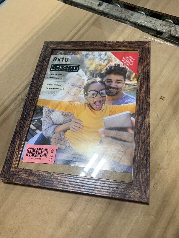 View 1 of ***SIMILAR IMAGEN*** Hongkee 8x10 Picture Frame, Made of Real Glass and Wooden Frame, Horizontal and Vertical Display for Wall or Tabletop (Rustic Brown, 1 Pack)