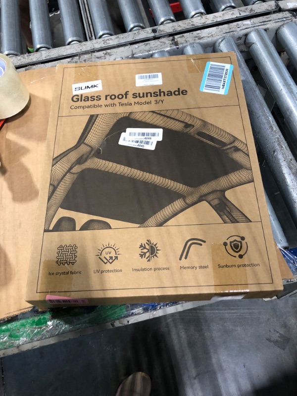 View 2 of *See Clerk Notes* SUMK Upgraded Sunshade Roof for Tesla Model Y 2020-2024, [Graphene Infused Fabric & UPF 50+ & No-Sag] OEM-Fit Precision Heat Insulation Glass Roof Sun Shade for Tesla Model Y Accessories, Gray, 2PCS
