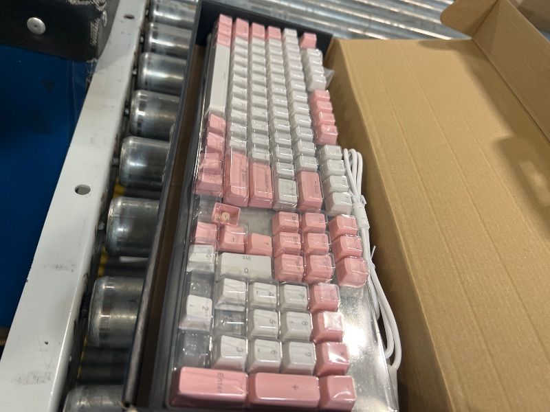 View 3 of *** KEYBOARD IS WHITE AND PINK AND SOME KEYS NEED TO BE REATTACHED *** MageGee Mechanical Gaming Keyboard, New Upgraded Blue Switch 104 Keys White Backlit Keyboards, USB Wired Mechanical Computer Keyboard for Laptop, Desktop, PC Gamers(White & PINK )