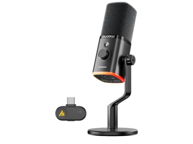 Photo 1 of ***SIMILAR IMAGEN*** MAONO PD100W Wireless Dynamic Gaming Microphone for PC with USB-C Receiver
One-Click Noise Reduction,Custom RGB,Mute,Monitoring, Companion App,Wireless Desktop Mic for Creator, Stream, Podcast, Black