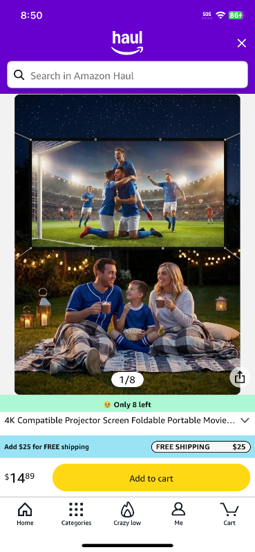 Photo 1 of ***SMILAR IMAGEN888 4K Compatible Projector Screen Foldable Portable Movie Screen for Outdoor Sports Viewing Game Night and Backyard Use (100 inch)