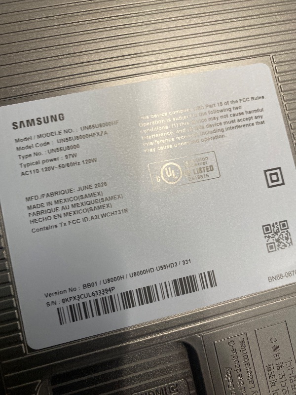 Photo 1 of *******BROKEN SCREEN******** NO RETURN****** NO REFUND******* Samsung 55-Inch Class U8000H Series Crystal UHD, 4K, Smart TV, 2026 Model