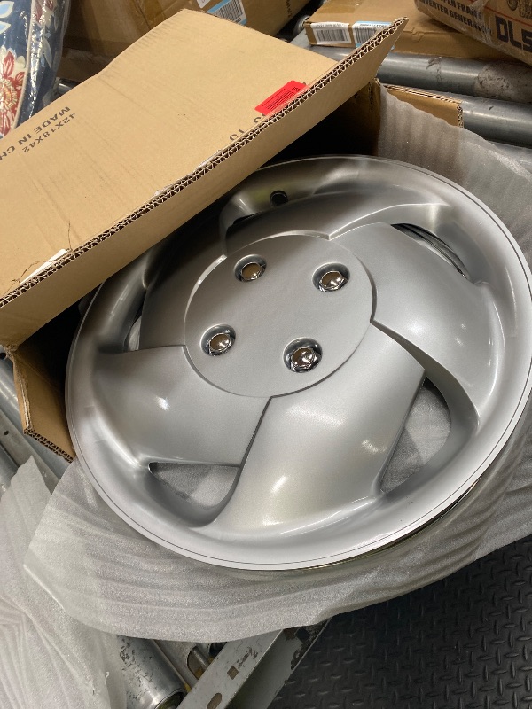Photo 1 of *1 missing* TuningPros WSC3-083S15 4pcs Set Snap-On Type (Pop-On) 15-Inches Metallic Silver Hubcaps Wheel Cover