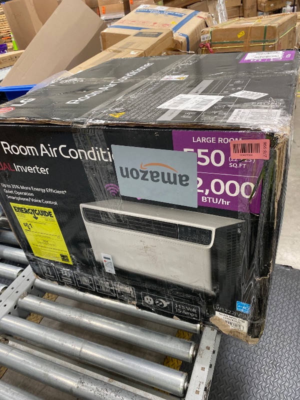 Photo 1 of *Minor damage* LG 12,000 BTU Dual Inverter Smart Window Air Conditioner, 115V Cools 550 Sq. Ft., Ultra Quiet Operation, Up to 35% More Energy Savings, ENERGY STAR®, works with LG ThinQ, Amazon Alexa and Hey Google