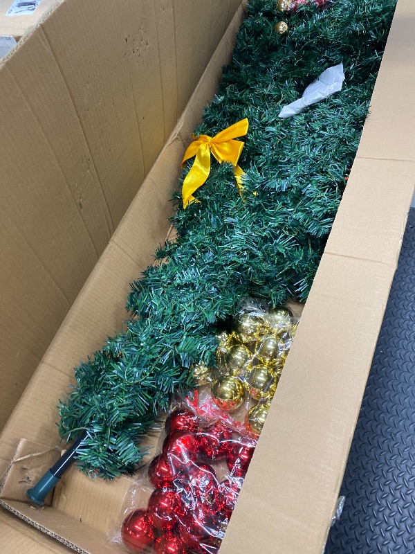 Photo 1 of *Box opened* Tall Christmas Tree with ornaments