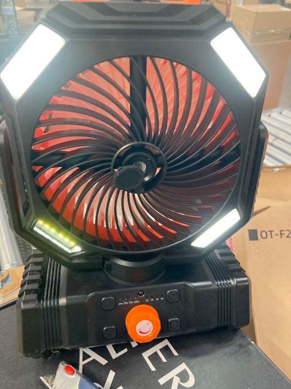 Photo 1 of **FAN BRACKET IS CRACKED***AIEPOCH Camping Fan Rechargeable - 30000mAh Battery Powered Misting Fan for Outdoor Beach Tent - Portable Battery Operated Tent Air Conditioner for Camping - Glamping Essentials