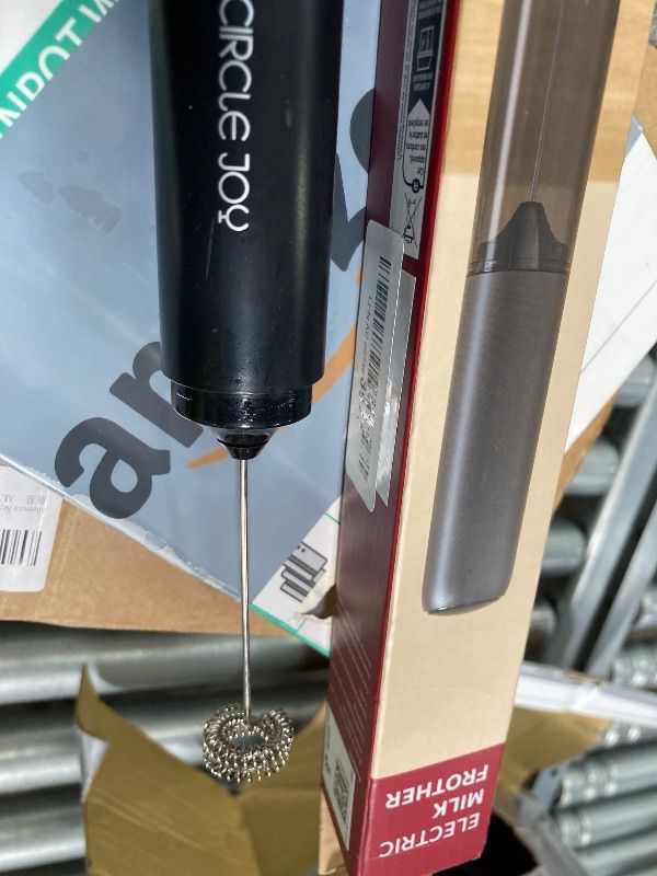 Photo 1 of **MISSING PARTS***CIRCLE JOY Rechargeable Milk Frother Hanheld, Dual Coil Whisk Head Electric Coffee Frother, Portable Hand Frother Wand Drink Mixer for Matcha Lattes Cappuccino, Kitchen Gifts, Black