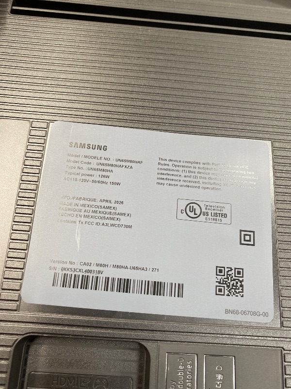 Photo 1 of ******** NO RETURN***** NO REFUND******** Samsung 65-Inch Class M80H Series, Mini LED, 4K, Smart TV, 2026 Model