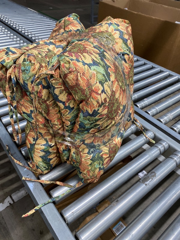 Photo 1 of **The description is for reference purposes.**LYLNBYWK Rocking Chair Cushion, Premium Corduroy Seat and Back Cushion with Ties, Suitable for Indoor/Outdoor Rocker, Pack of 2, Exotic Flower