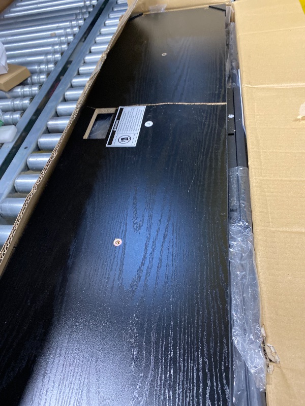 Photo 1 of ***DAMAGED -SELLING AS PARTS ONLY*** SONGMICS BELLAH Collection - Dresser for Bedroom with Outlets and LED Lights, TV Stand for TVs Up to 55 Inches, Chest of Drawers, 8 Drawers, Steel, Industrial, Modern, Ink Black ULGS433BH02S