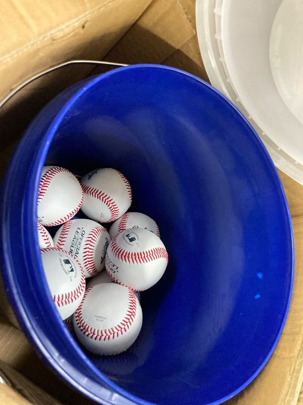 Photo 1 of **MISSING 14 BALLS***Rawlings | GAME USE Baseballs | Youth/12U | Game/Practice Use | Bucket | 24 Count