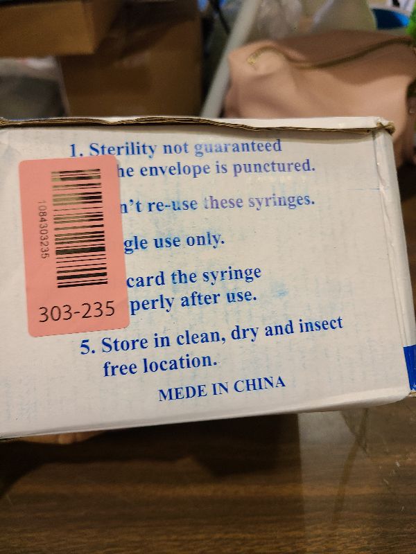 Photo 1 of 100 Pack 1ml Syringes with Needle, 25 G 1 Inch Needle Lab Disposable Individually Sealed Packed, Syringes for Industrial Scientific Labs, Liquids Measuring and Dispensing