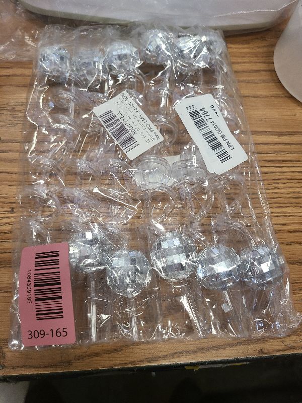 Photo 1 of 12 PCS Disco Ball Straws Disco Party Decorations Glitter Mirror Disco Ball Straws Plastic Straws for 1970s Retro Disco Party Wedding Birthday Party Decorations