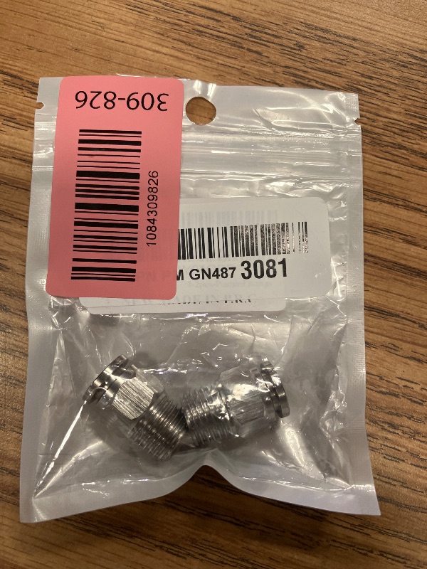Photo 1 of 2 PCS 8mm Outer Diameter 1/4 Inch BSP Male Head 304 Stainless Steel Push