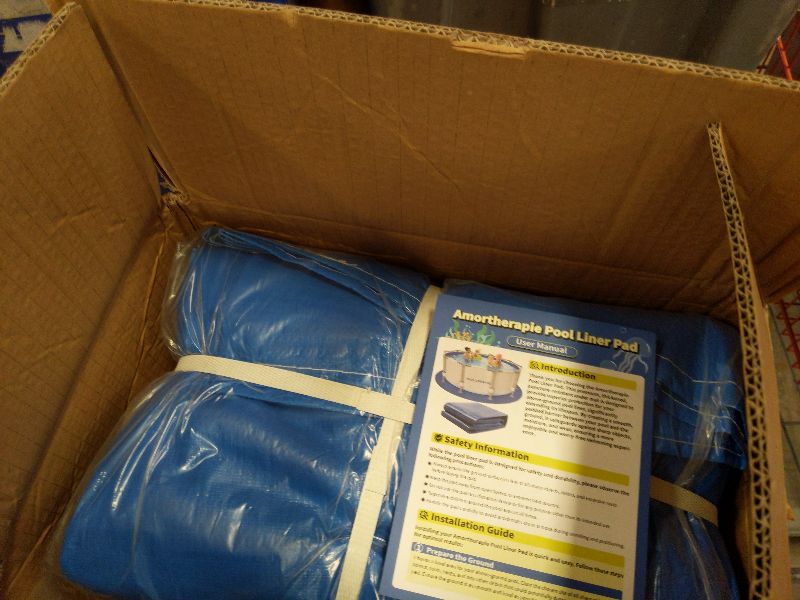 Photo 1 of 18FT Round Pool Liner Pad for Above Ground Pools, 180 GSM Heavy-Duty Puncture Resistant Under Mat, Underlayment Outdoor Tarp Protector for Lawn Concrete, Pool Floor Base Pad, Extends Liner Life