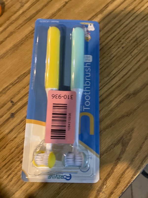 Photo 1 of 2 Pack 3 Sided Toddler Toothbrush, Soft Bristle Kids Toothbrush for Autism Sensory & Sensitive Gums, 360° Complete Toothbrush for Ages 3-15, Oral Care Tooth & Gum Cleaning (Blue/Yellow)