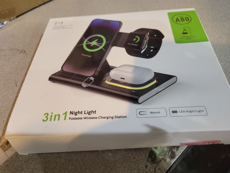 Photo 1 of 3 in 1 Foldable Wireless Fast Charging Station for Apple Multiple Devices