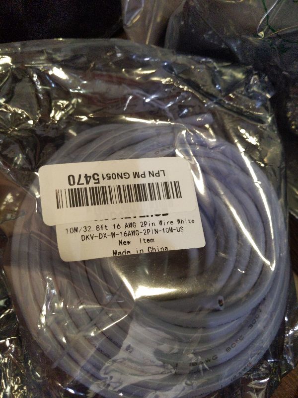Photo 1 of 16 Gauge 2 Conductor Electrical Wire, 32.8FT White Stranded Low Voltage 16/2 Cable PVC Case, 16 AWG Tinned Copper 2 Wire Cable Extension Power Cord for Strips LED Lamp Lighting Automotive