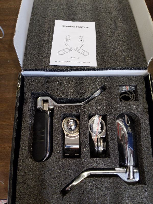 View 3 of PBYMT Highway Pegs Long Angled 304 Stainless Steel, Highway Footpegs Footrest Fit For 1''&1.25''(25/32mm) Crash Bars Compatible with Harley Davidson Touring Chrome