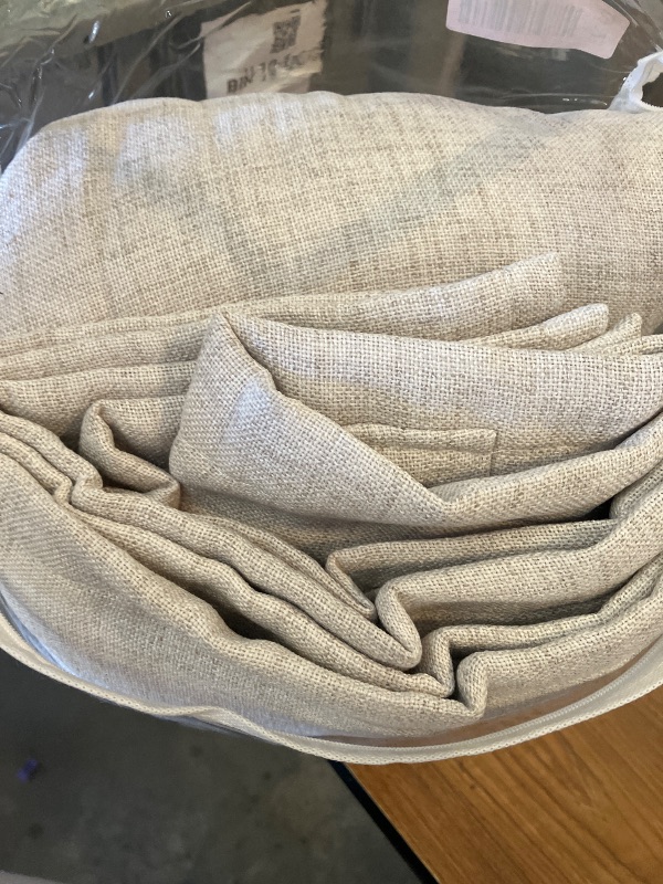 Photo 1 of 108 Inch Linen Blackout Curtains, 9FT Oatmeal Colored Thermal Insulated Rod Pocket Back Tab Drapes for Living Room Bedroom, 2 Panel Set, 9 FT Length 50'' Wide x 108'' Long, Warm Beige