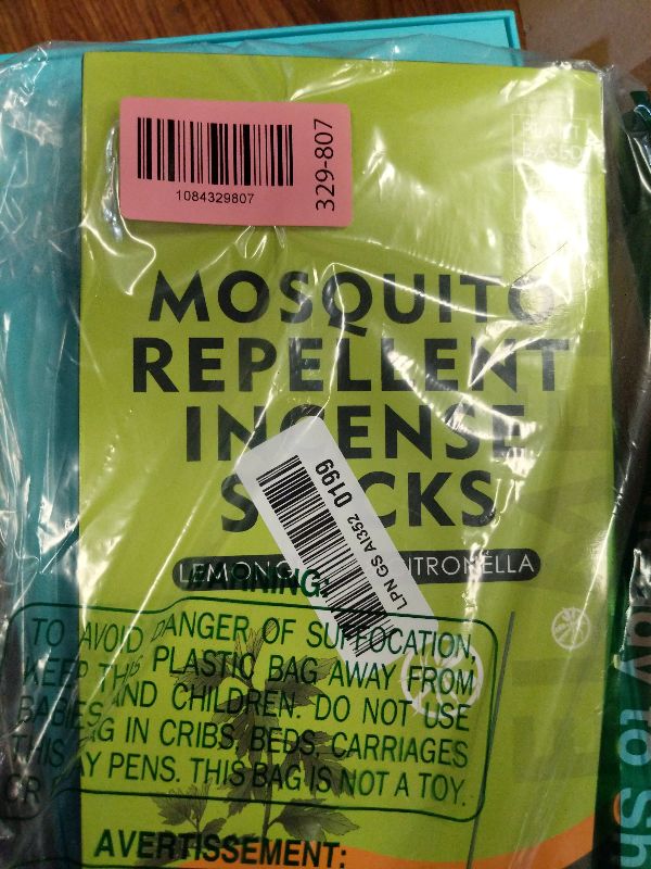 Photo 1 of 120 PCS Mosquito Repellent Incense Sticks Outdoor Patio - DEET Free - Lemongrass Oil - Natural Citronella Incense Sticks for Camping, Patio, Hiking,etc