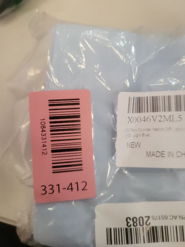Photo 1 of 100 Pack Cocktail Napkin 2-Ply Disposable Napkins 5 x 5IN Light Blue