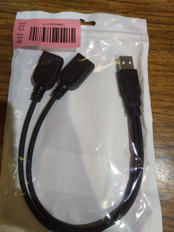 View 2 of ?2026 Upgraded? USB 2.0 A Male to 2 Dual USB Female Jack Y Splitter Hub Power Cord Extension Adapter Cable (Not Supporting CarPlay and Android Auto)