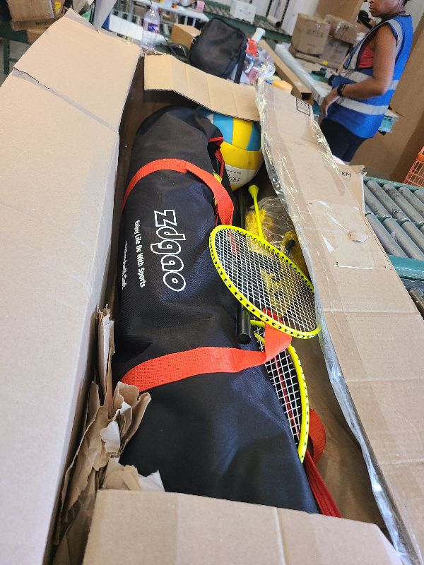 Photo 1 of 32FT Volleyball & Badminton Combo Set with Adjustable Poles for Backyard