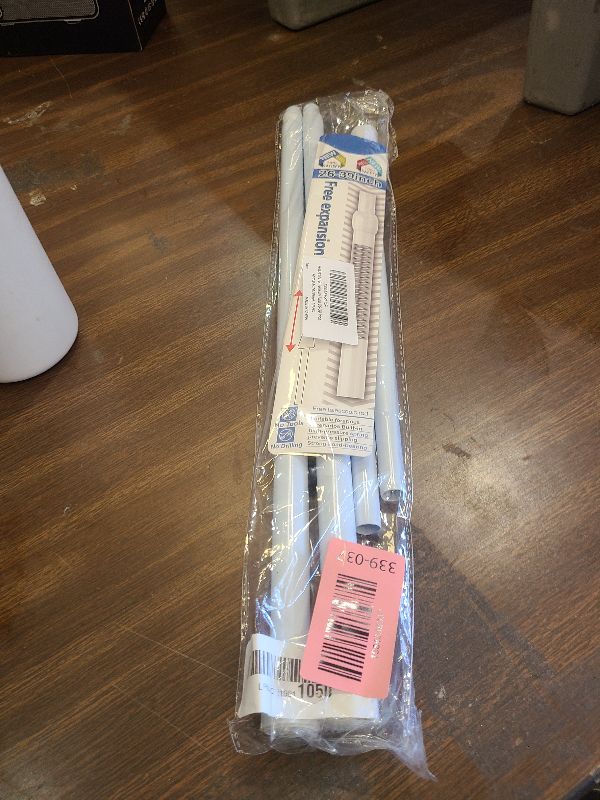 Photo 1 of 2 Pack Spring Tension Curtain Rods 26-39 Inches Adjustable White No Drill Spring Loaded Curtain Rod Small Short Tension Rod Expandable Tension Rod for Windows,Kitchen,Doorway,Closet,Cupboard