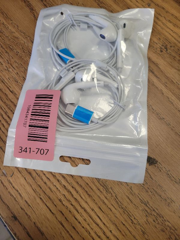 Photo 1 of 2 Pack Headphones with USB-C Plug, Wired Ear Buds with Built-in Remote to Control Music, Phone Calls, and Volume,Compatible for iPhone 15 16 17 Pro Max Plus