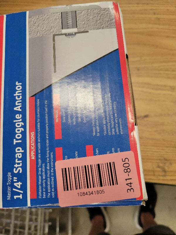 Photo 1 of 1/4" Heavy Duty Toggle Bolt Strap Drywall Anchors (50 Pack) w/ 50 Steel Threaded Studs, 3/8" to 3-5/8" Grip Range, for 1/4"-20 Fastener Size- 240lb in 3/8-1/2" & 300lb in 5/8" Drywall Holding Strength