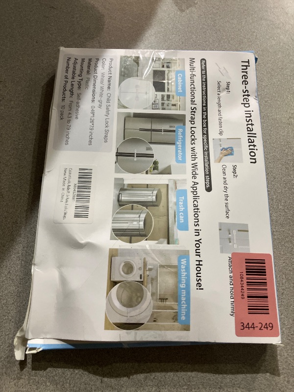 Photo 1 of 10 Pack Cabinet Locks Baby Proofing, Child Proof Cabinet Locks with 3M Adhesive - Easy Installation with Adjustable Straps, Multi-Purpose Child Safety Latches for Drawers Fridge Trash Cans Toilets