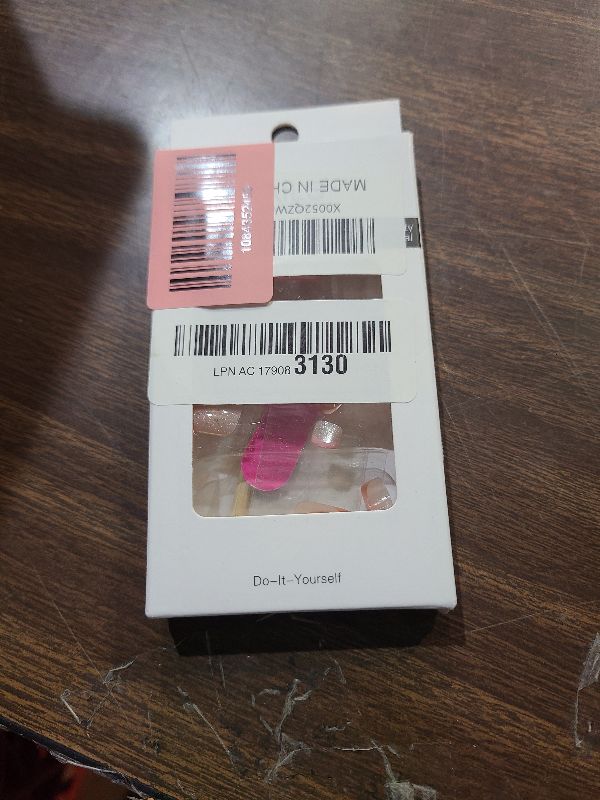 Photo 1 of 24pcs Pink French Tip Press on Toenails Short Square Fake Toe Nails with Glitter Designs Summer False Toenails French Toe Press on nails for Women DIY Toe Nail Decorations