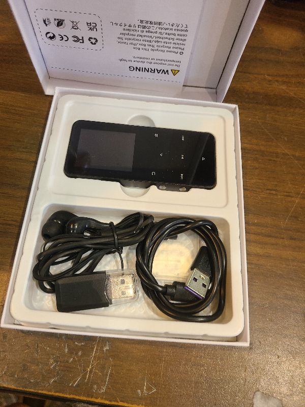 Photo 1 of 144GB MP3 Player, Bluetooth 5.2 Music Player, HiFi Sound Digital Music, Built-in HD Speaker, FM Radio, Voice Recorder, Earphones Included, MP3 Player for Friends, Kids, Students, Seniors (Black)