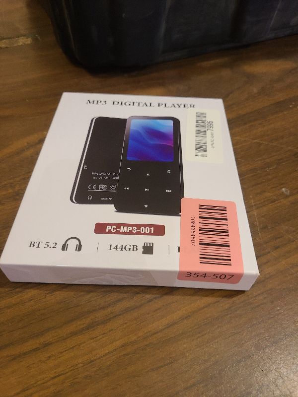 Photo 1 of 144GB MP3 Player, Bluetooth 5.2 Music Player, HiFi Sound Digital Music, Built-in HD Speaker, FM Radio, Voice Recorder, Earphones Included, MP3 Player for Friends, Kids, Students, Seniors (Black)