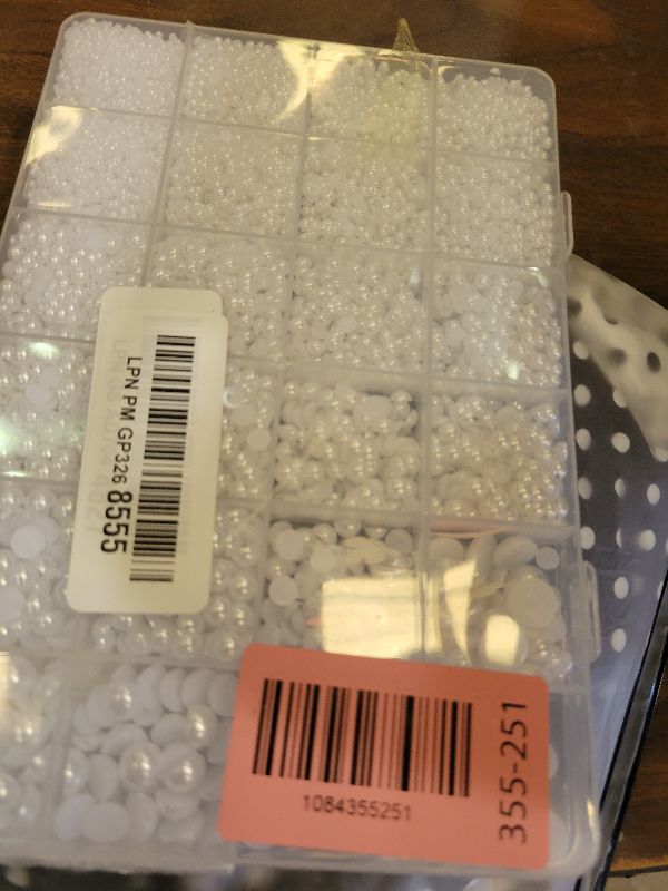 Photo 1 of 16500Pcs Flatback Pearls for Crafting (White), Assorted Size 2/3/4/5/6/8/10mm Half Pearl with 3Pcs 10ml B7000 Jewelry Glue, Bedazzling Kit for DIY Crafts Clothing Tumbler Shoes Embellishment Nail Art