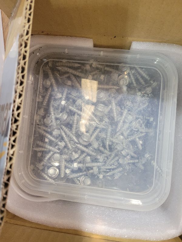 Photo 1 of #14×1-1/2Inch Metal Roofing Screws 500-PCS Hex Head Rustpert Coating Screws