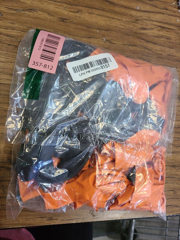 Photo 1 of 100 Pcs Black and Orange Balloons 12 Inch Halloween Latex Balloons Thicken Helium Party Balloons for Halloween,Wedding, Birthday Party Balloon Arch Garland Decoration