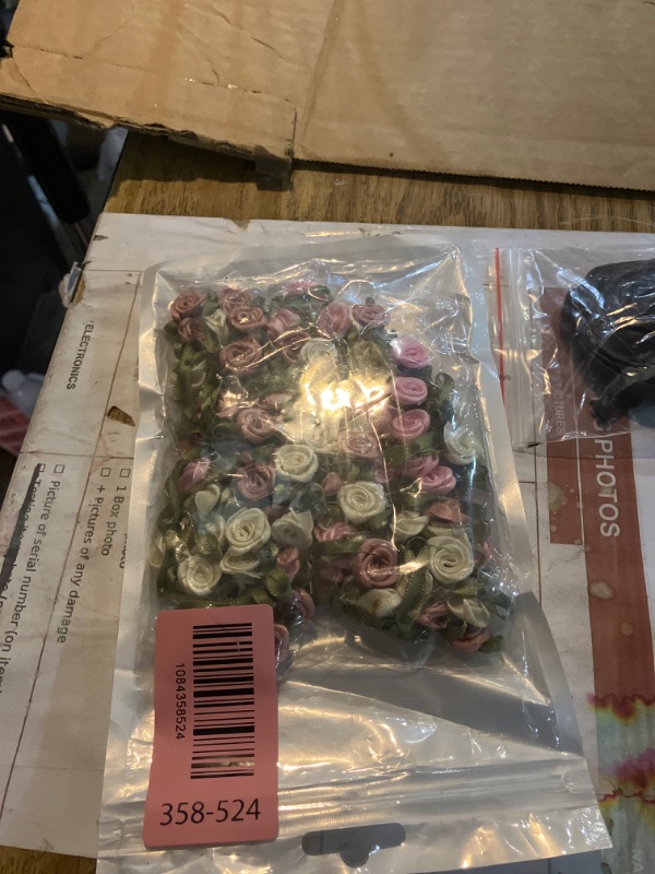 Photo 1 of 100 PCS 15mm Multicoloured Mini Rose Flowers, Satin Ribbon Bows Appliques, Mini Roses for Crafts, DIY Sewing Craft Accessories, Wedding Bride Gift Decoration, Fabric Ribbons